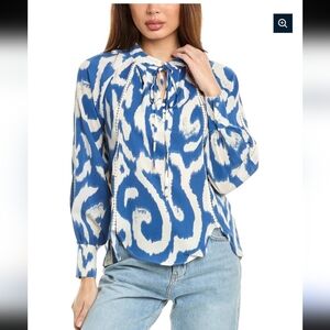 Gracias Tie Neck Blouse Sz M SAMPLE Cut Out Tags